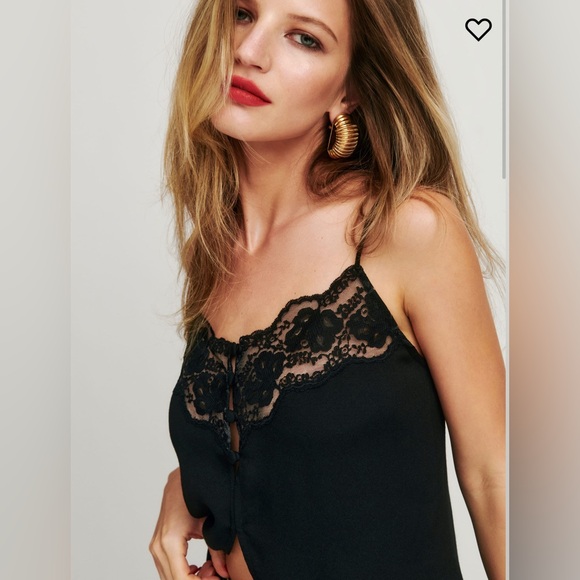 NWT Reformation Esmeralda Top in Black Size 6 - Picture 3 of 5